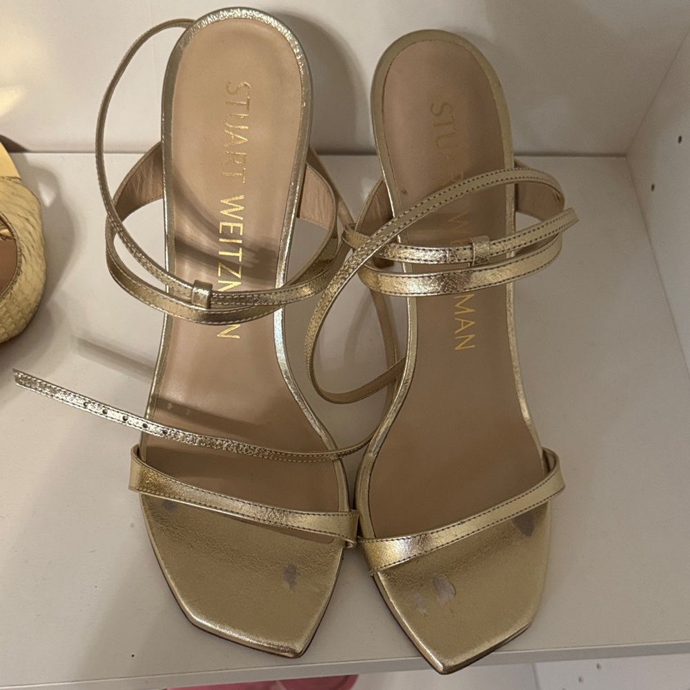 Stuart Weitzman Metallic Gold Heels